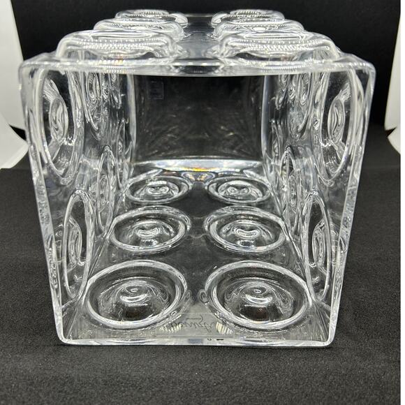 Denizli Handmde in Turkey Blown Glass Bubbled Large Vase - Picture 3 of 11